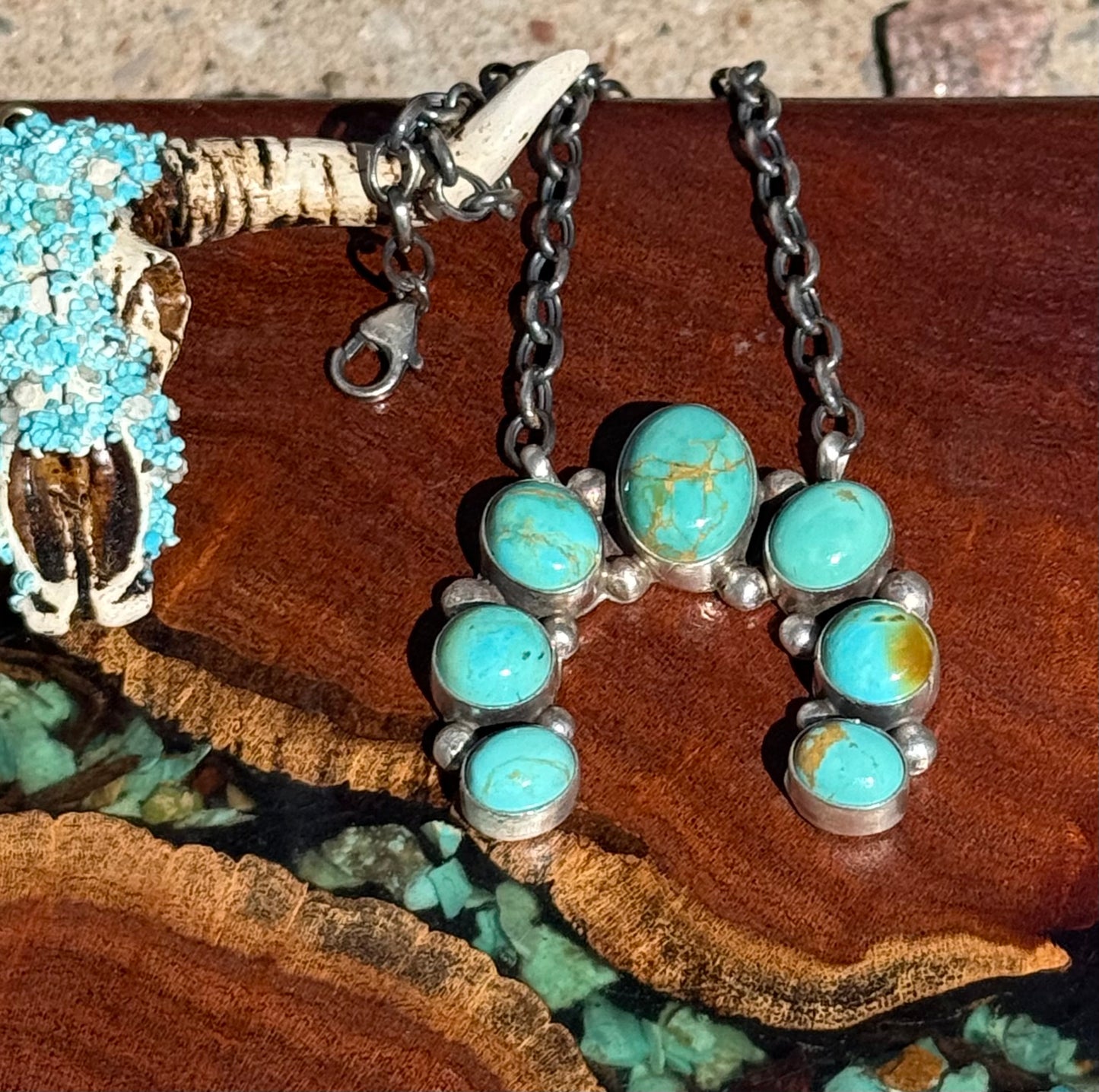 Navajo Handmade Kingman Turquoise Naja