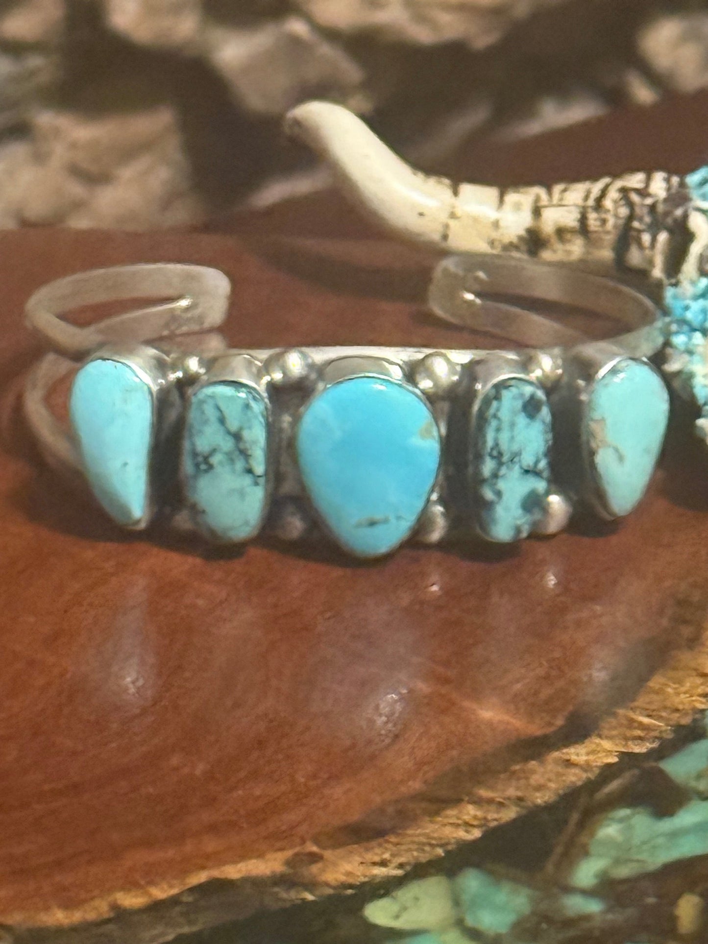 Augustine Largo Kingman Turquoise Five Stone Cuff