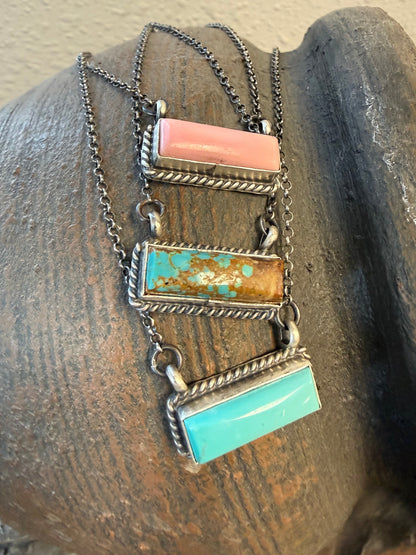 Navajo Hamdmade Kingman Turquoise Bar