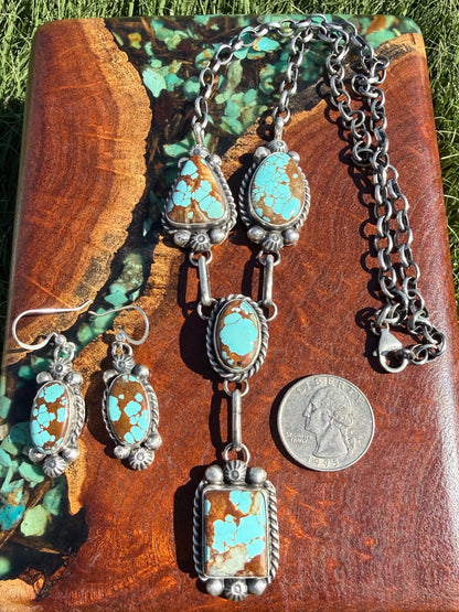 Navajo Handmade Mine 8 Four Stone Choker Set