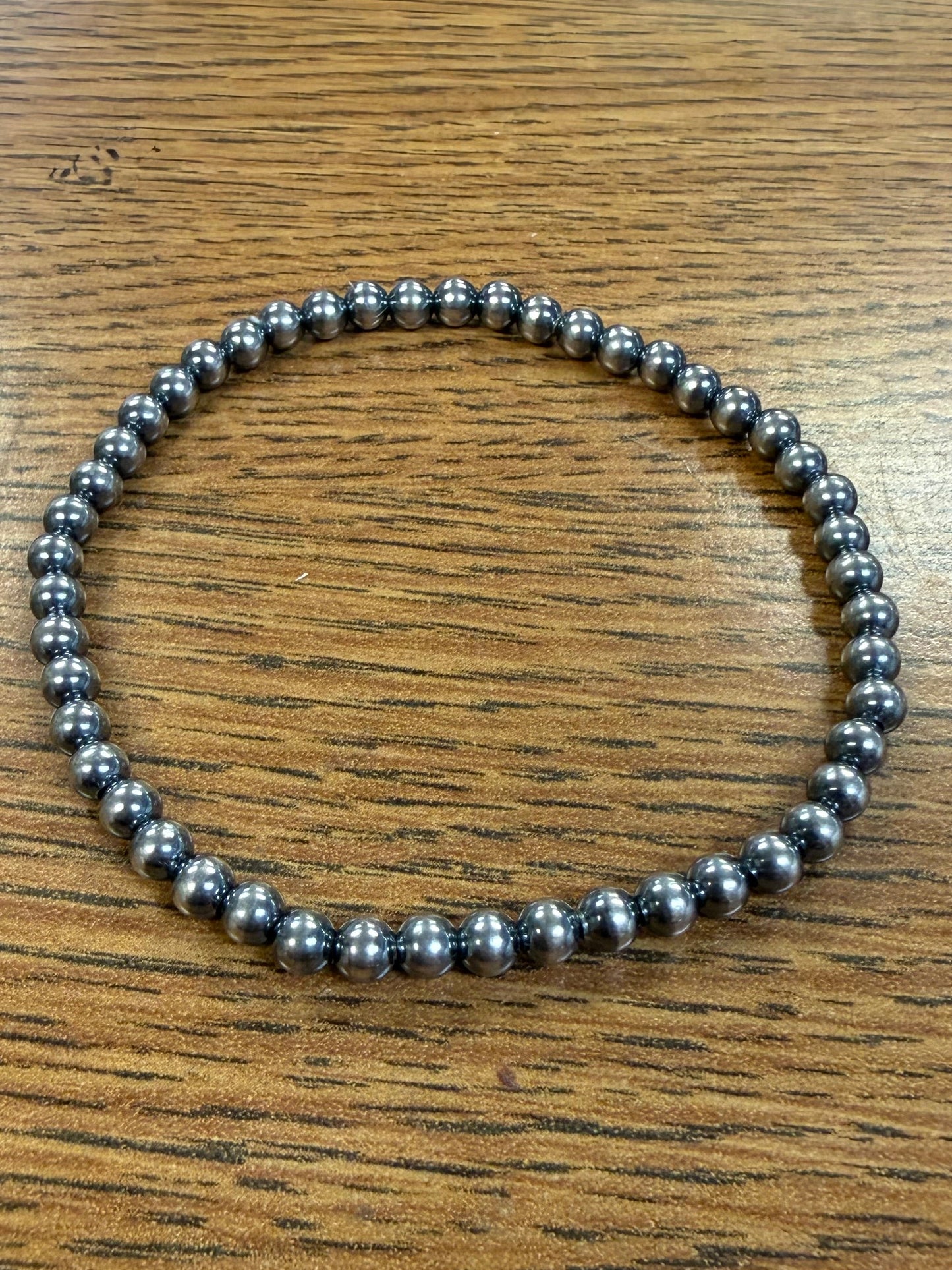 Sterling Silver 4mm Stretch Bead Bracelet