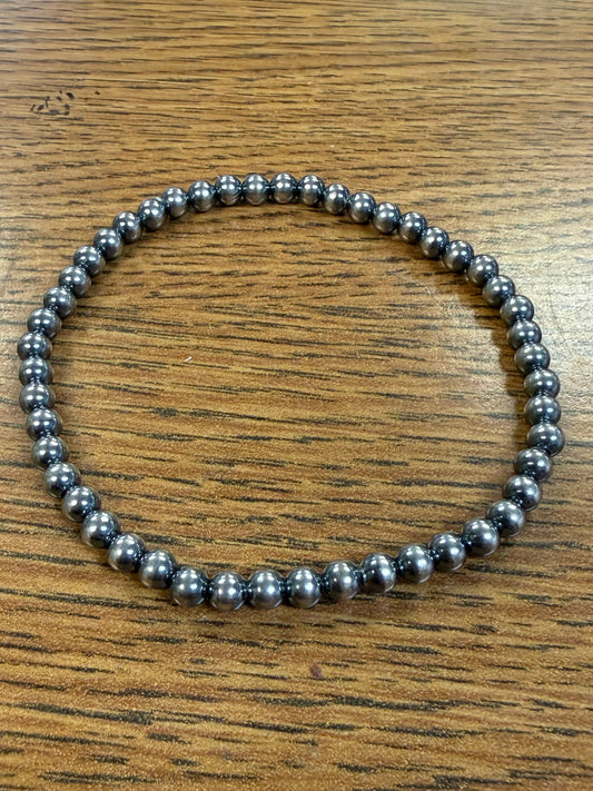 Sterling Silver 4mm Stretch Bead Bracelet