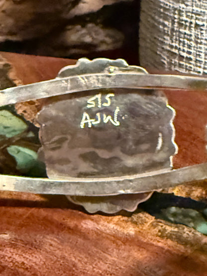 Zuni Handmade Kingman Turquoise Cluster Bracelet Set in Sterling Silver- Made by Alicia Wilson